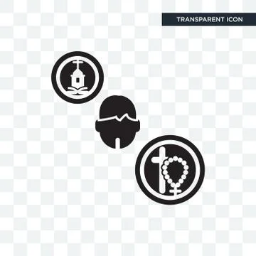 Priest vector icon isolated on transparent background, Priest logo design Stock Illustration