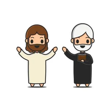 The priest who is praying vector Stock Illustration