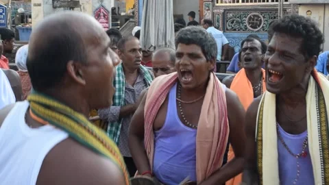 Priests in India Dancing Stock Footage 132112190