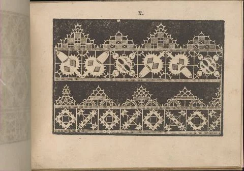 Prima Parte de' Fiori, e Disegni di varie sorti di Ricami Moderni, page 10 .. Stock Photos