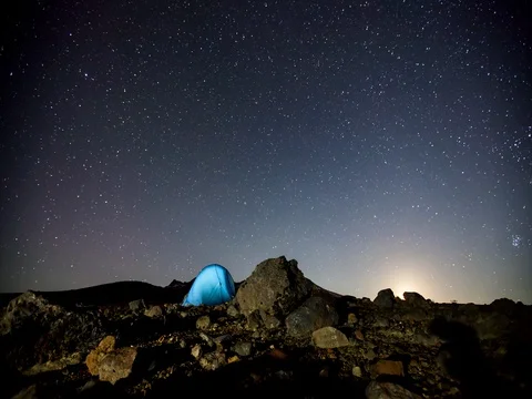 Primal Earth Images Camping Dark Skies Orion 4k Stock Stock Footage 76980802