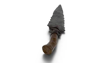 Primal stone dagger on white background Stock Illustration