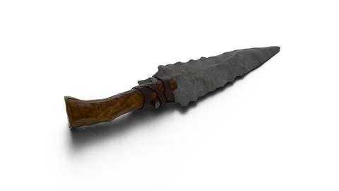 Primal stone dagger on white background Stock Illustration