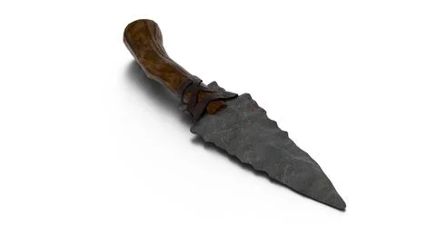 Primal stone dagger on white background Stock Illustration