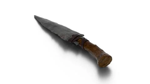 Primal stone dagger on white background Stock Illustration