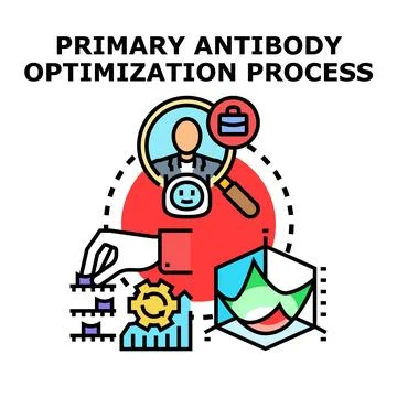 Primary antibody optimization process vector illustration Stock Illustration