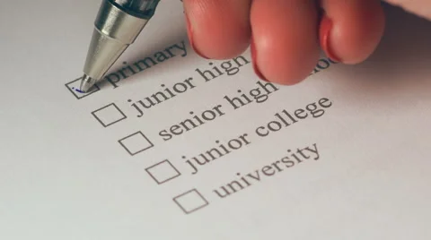 Primary Education Checkbox Marking Survey Stock Footage 43218063