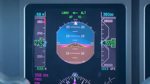 Primary Flight Display PFD during flight Stock Footage 337211869