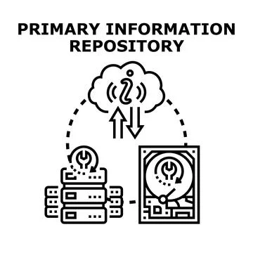 Primary information repository storing cloud data service Illustrazione stock