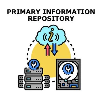 Primary information repository storing cloud data service Stock Illustration