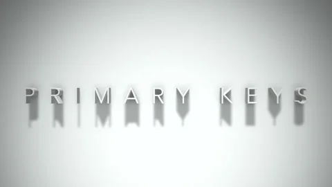 Primary keys 3D title animation white text on a white background Stock-Footage 299369636