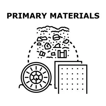 Primary materials extracting and manufacturing process concept Stock Illustration