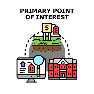 Primary point of interest for real estate market analysis 库存插图