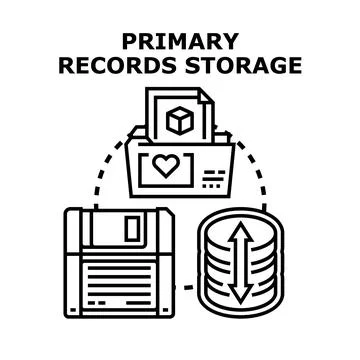 Primary records storage data keeping concept Stock Illustration