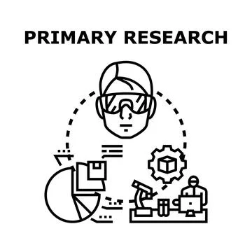 Primary research data analyzing experiment scientific icon Stock Illustration