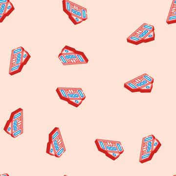Primary school building isometric icon seamless pattern Ilustración de archivo