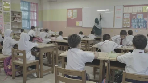Primary School Class, Malaysia Stock Footage