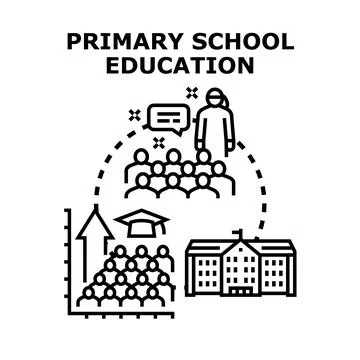 Primary school education vector concept illustrating growth Stock Illustration