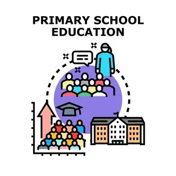 Primary school education vector concept illustrating growth Stock Illustration