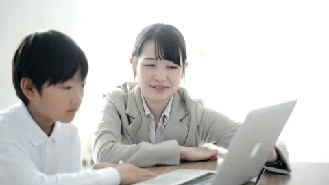 Primary school students studying IT, programming class Stock Footage 161894719