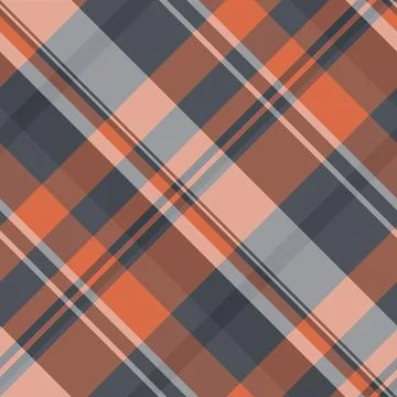 Primary vector check fabric, diagonal seamless pattern textile. Antique tex.. イラスト素材