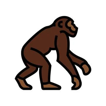 Primate ancestors human evolution color icon vector illustration 스톡 일러스트