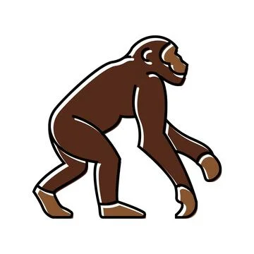 Primate ancestors human evolution color icon vector illustration Illustrazione stock