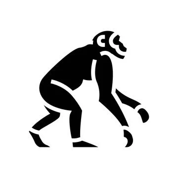 Primate ancestors human evolution glyph icon vector illustration 스톡 일러스트