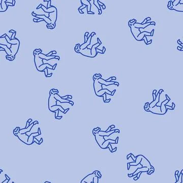 Primate ancestors human evolution line seamless pattern Stock Illustration