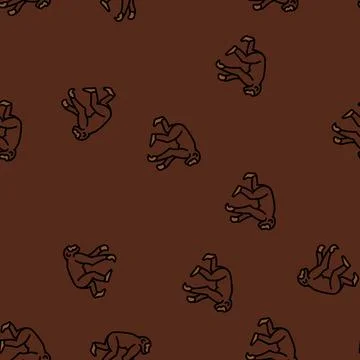 Primate ancestors human evolution vector seamless pattern Stock Illustration