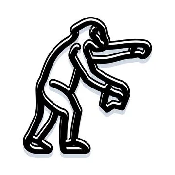 Primate figure walking concept evolution line art イラスト素材