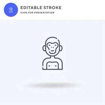 Primate icon vector, filled flat sign, solid pictogram isolated on white, logo Stock Illustration