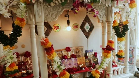 Primate In The Indian Temple. Video stock 107425167