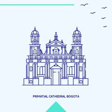 PRIMATIAL CATHEDRAL BOGOTA skyline vector illustration Ilustración de archivo