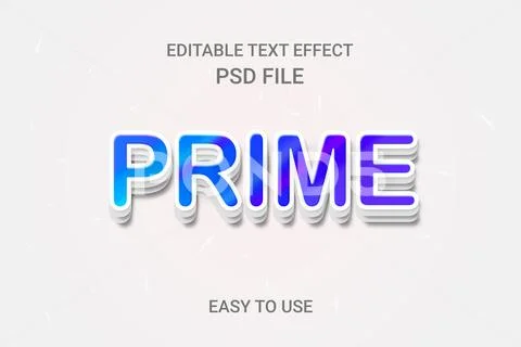 Prime 3D Editable Text  Effect Plantilla PSD