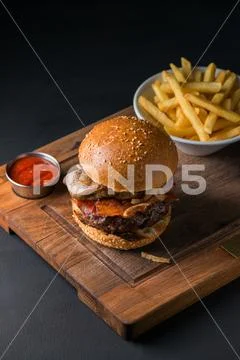 Prime BEEF burger Stock Photos