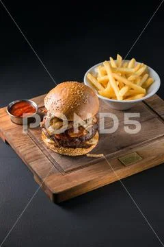 Prime BEEF burger Stock Photos