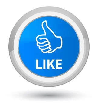Like prime cyan blue round button Stock Illustration