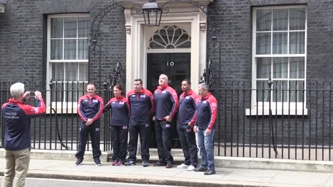 Prime Minister David Cameron hosts members of UK team ahead of Invictus Games Stock Footage 148703278