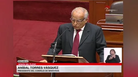 Prime Minister of Peru asks for a vote of confidence before Congress, Lima (es-E Stock Footage 221518883