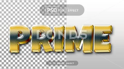 Prime text - editable 3d font effects PSD Template
