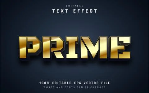 Prime text, gold style text effect Illustrazione stock