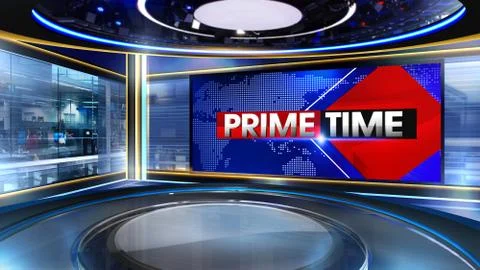 Prime time Virtual studio Illustrazione stock