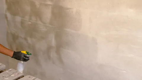 Primer walls splash man. Selective focus. Stock Footage 289400056