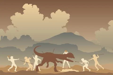 Primeval fight Stock Illustration