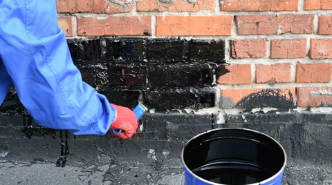 Priming brick wall Stock Footage 67394335