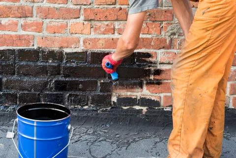 Priming brick wall Foto stock