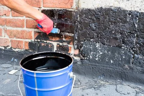 Priming brick wall Foto stock