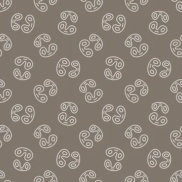 Primitive Bacteria vector concept brown line seamless pattern Illustrazione stock