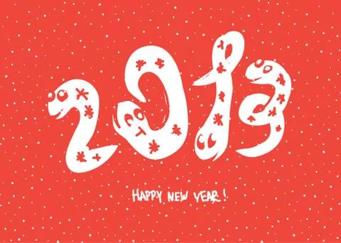 Primitive doodle drawings of 2013 "snake" year. vector background, eps 8. イラスト素材